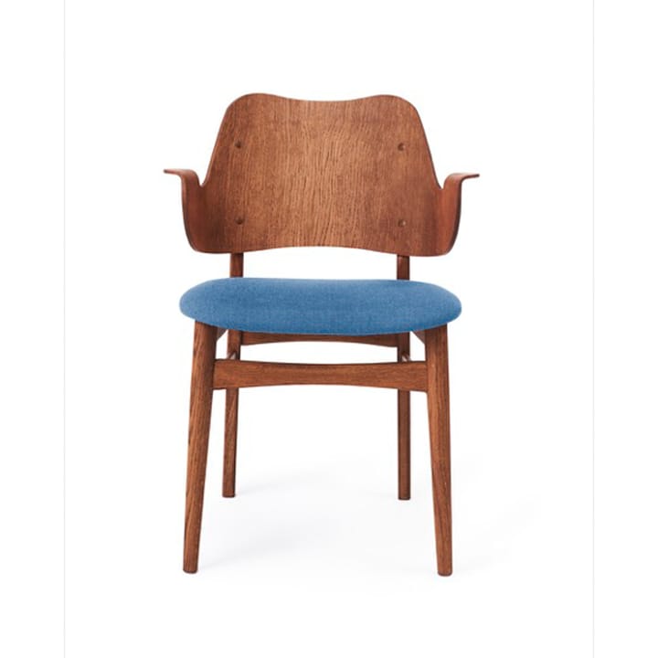 Silla Gesture asiento tapizado - Sea blue-base de roble con aceite de teca - Warm Nordic