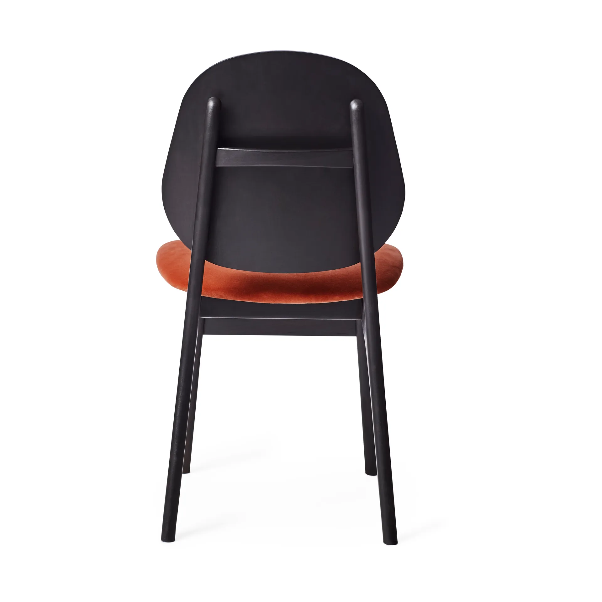 Silla Noble, Tela brick red, estructura de haya lacado negro Warm Nordic