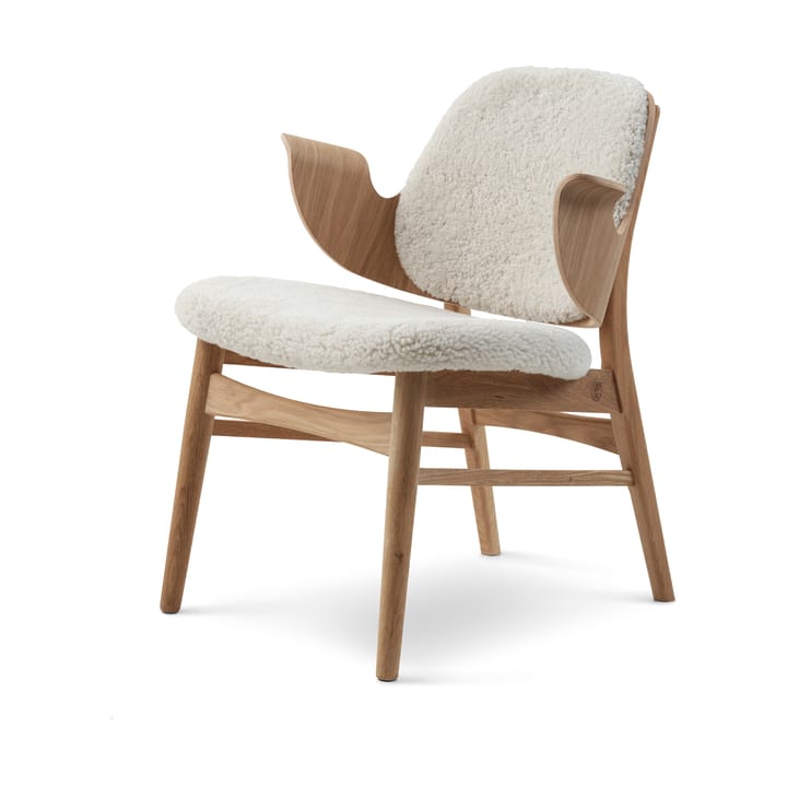 Sillón Gesture, Piel de oveja moonlight, estructura de roble tratado blanco Warm Nordic