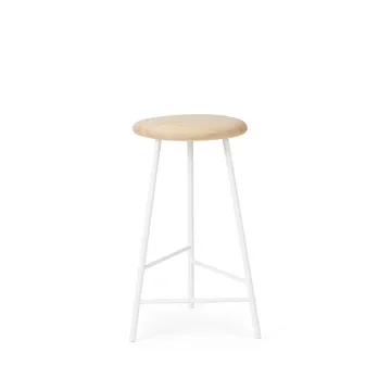Taburete bar Pebble - Fresno aceitado, altura 65, base blanca - Warm Nordic