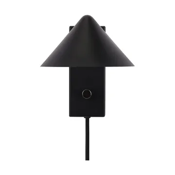 Aplique de pared Kuro  - Negro, Ø14x16 cm, leer - Watt & Veke