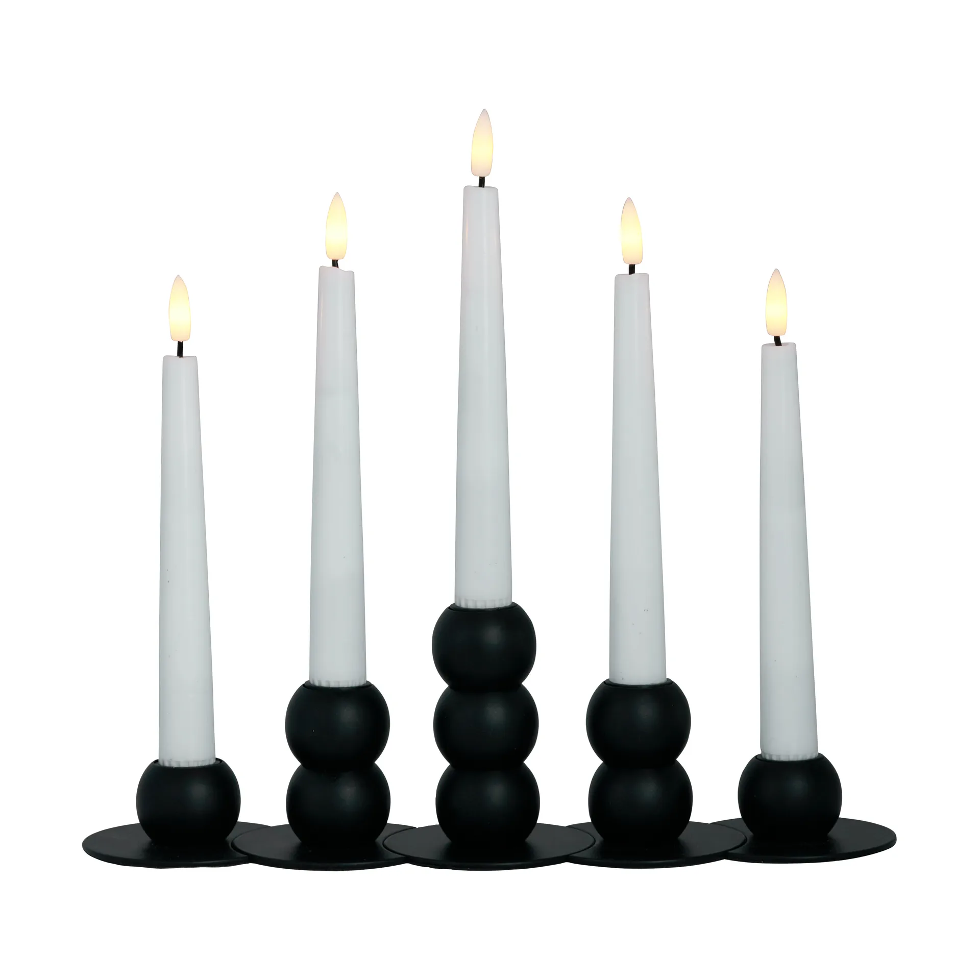 Candelabro Lykke combinable incl. 5 velas LED, Black Watt & Veke