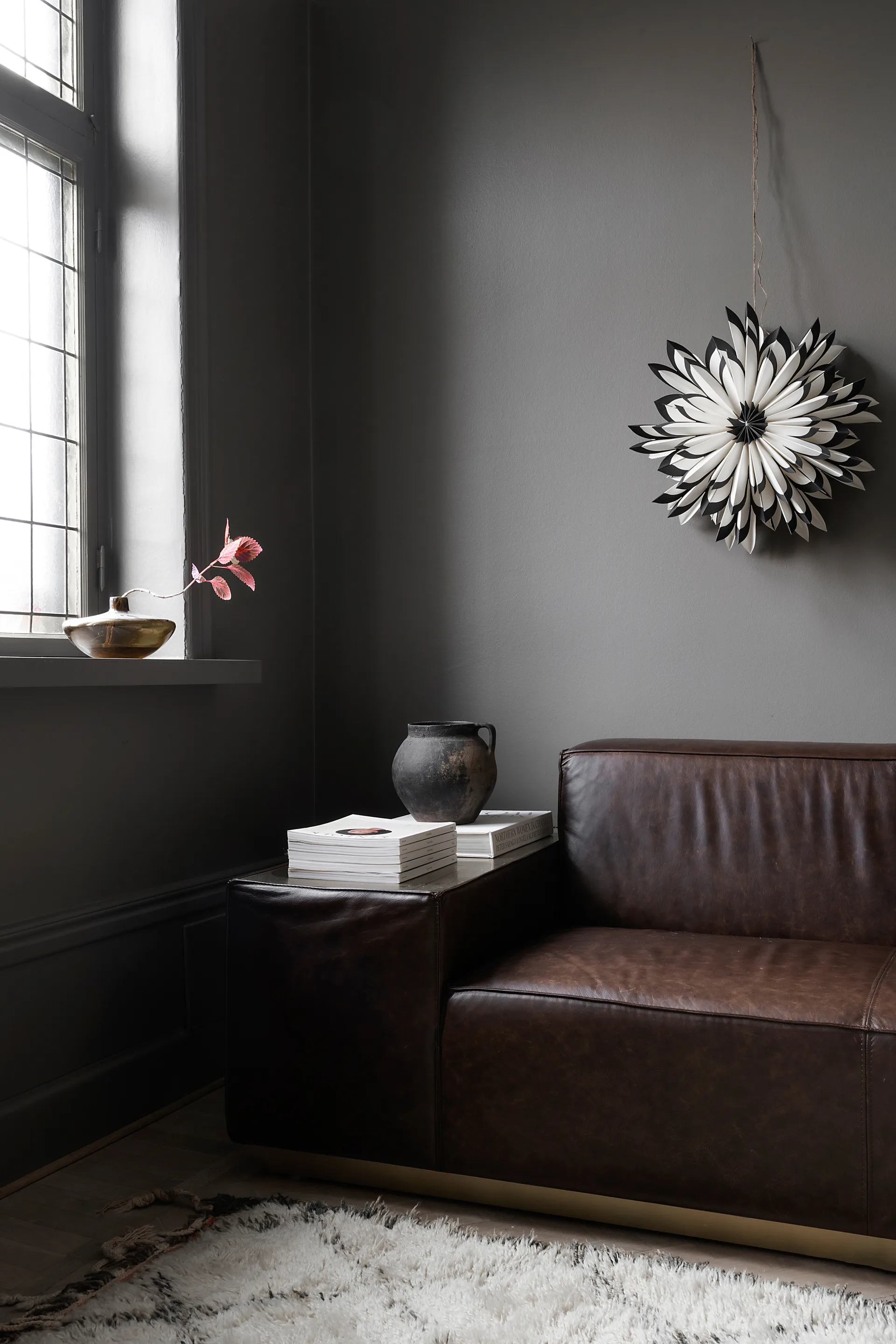 Estrella de adviento Freja Ø50 cm, blanco-negro Watt & Veke