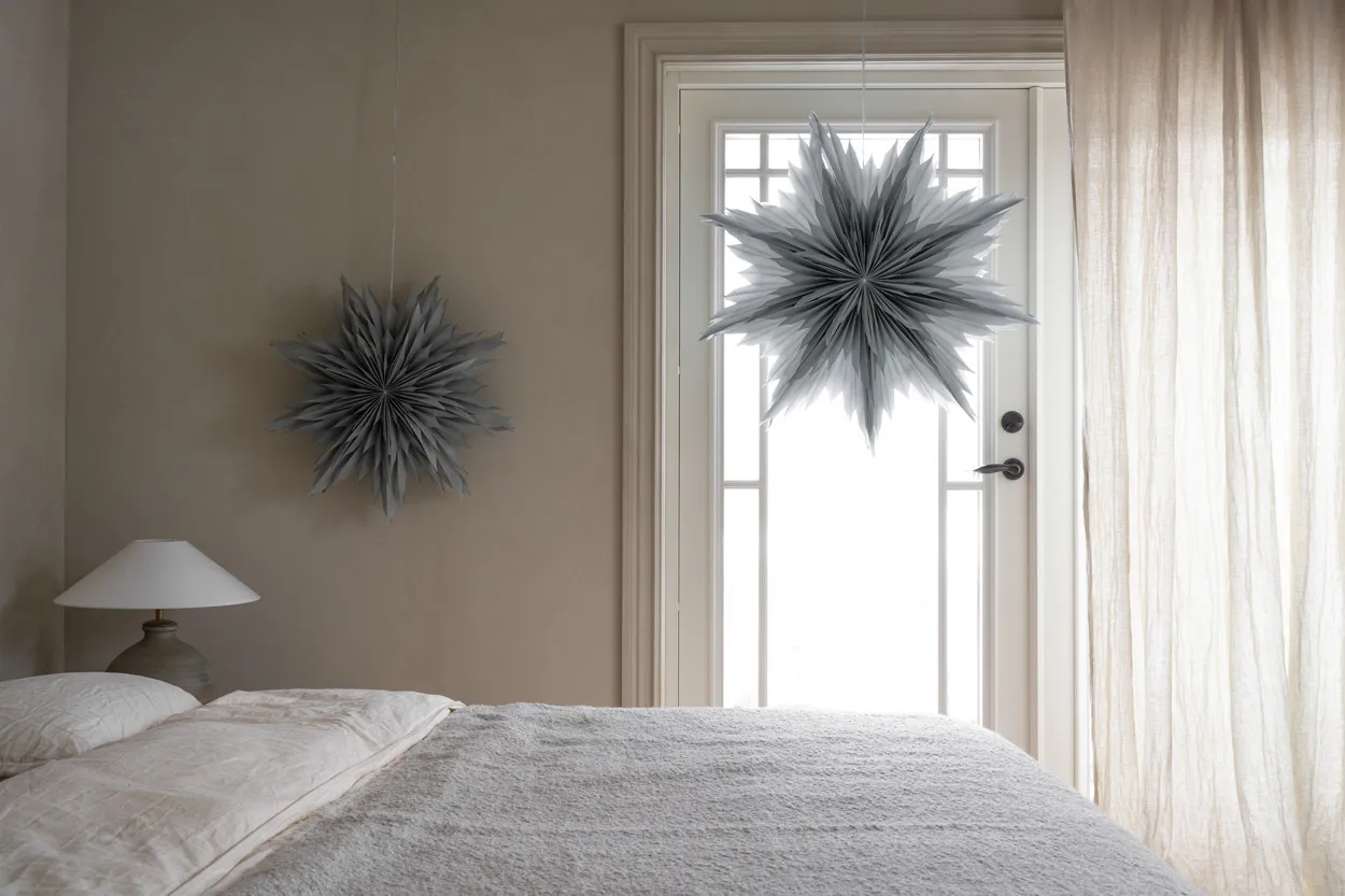 Estrella de Adviento Oslo Ø80 cm paquete de 2 - Gris,  Watt & Veke