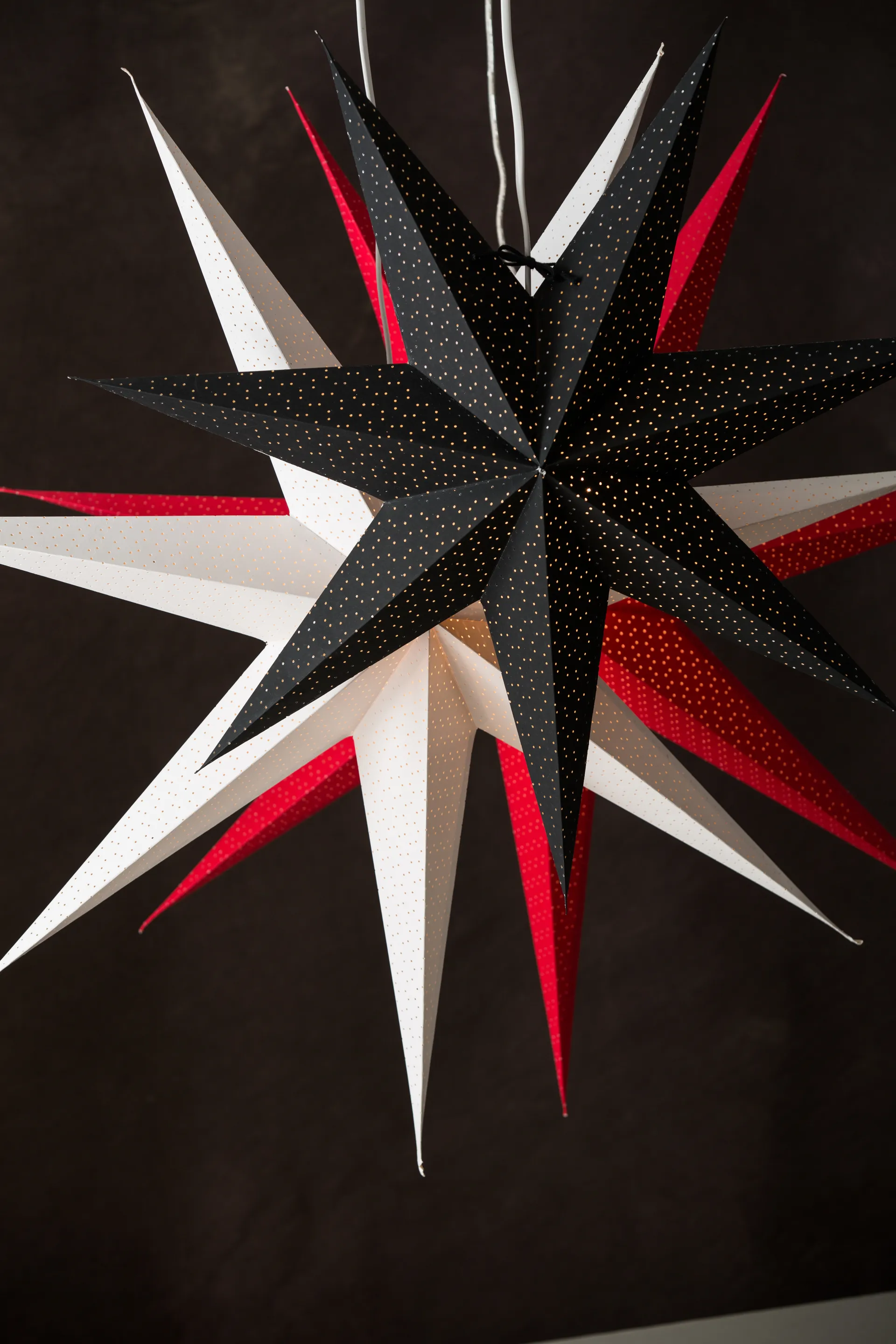 Estrella de navidad Aino negro, 44 cm Watt & Veke