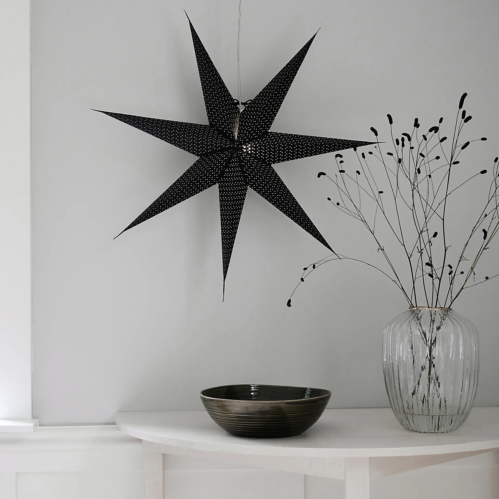 Estrella de navidad Aino negro, 80 cm Watt & Veke