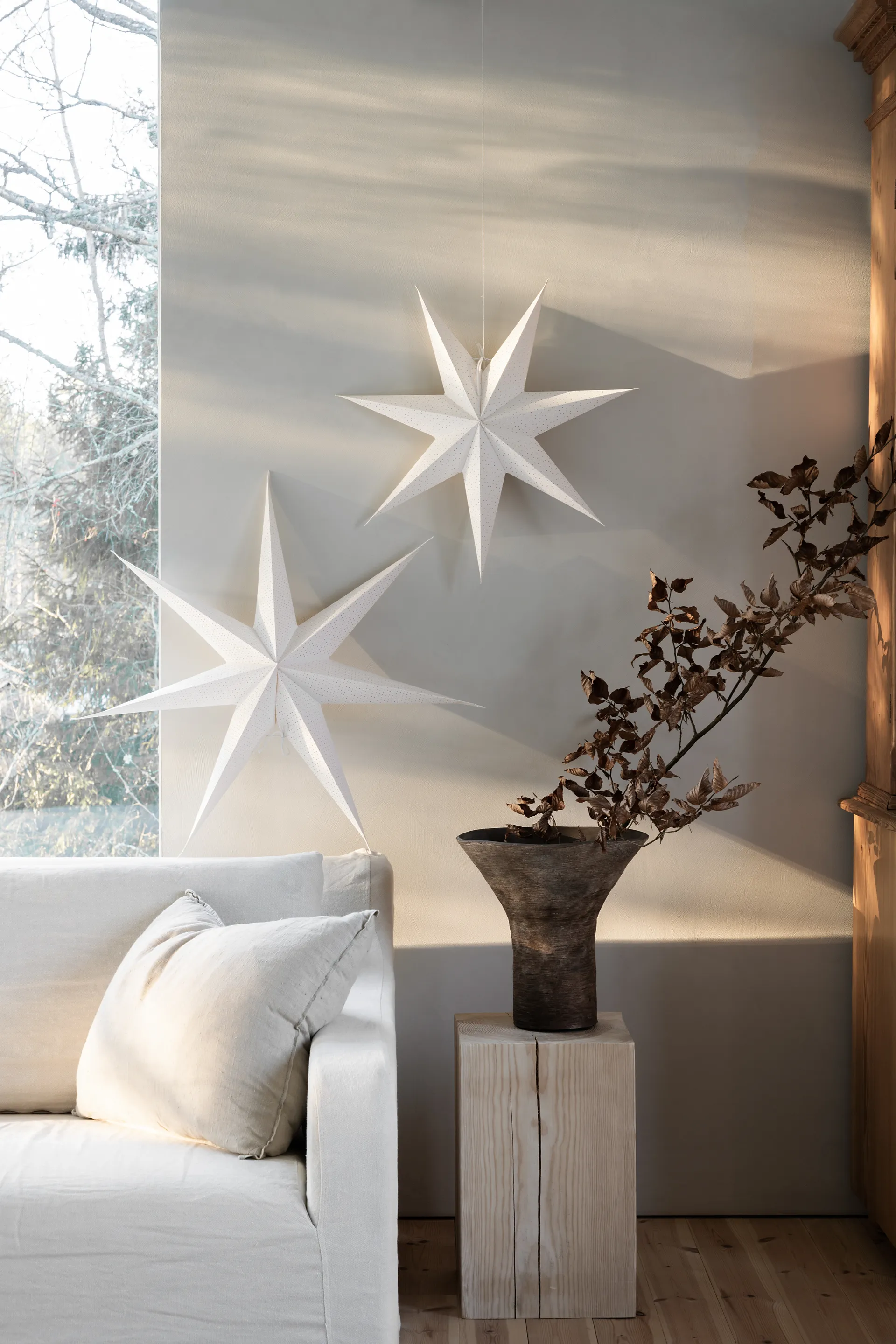 Estrella de Navidad Aino Slim, blanco, 60 cm Watt & Veke