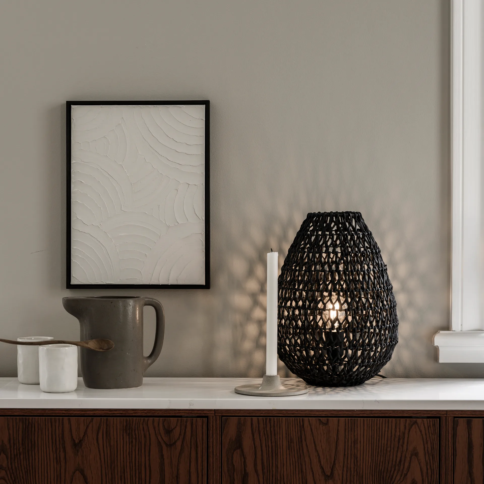 Lámpara de mesa Buster Ø27 cm, negro Watt & Veke