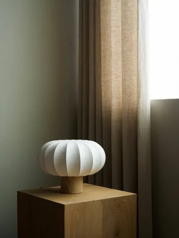 Lámpara de mesa Lunari - White-Natural ash, Ø32x24cm - Watt & Veke