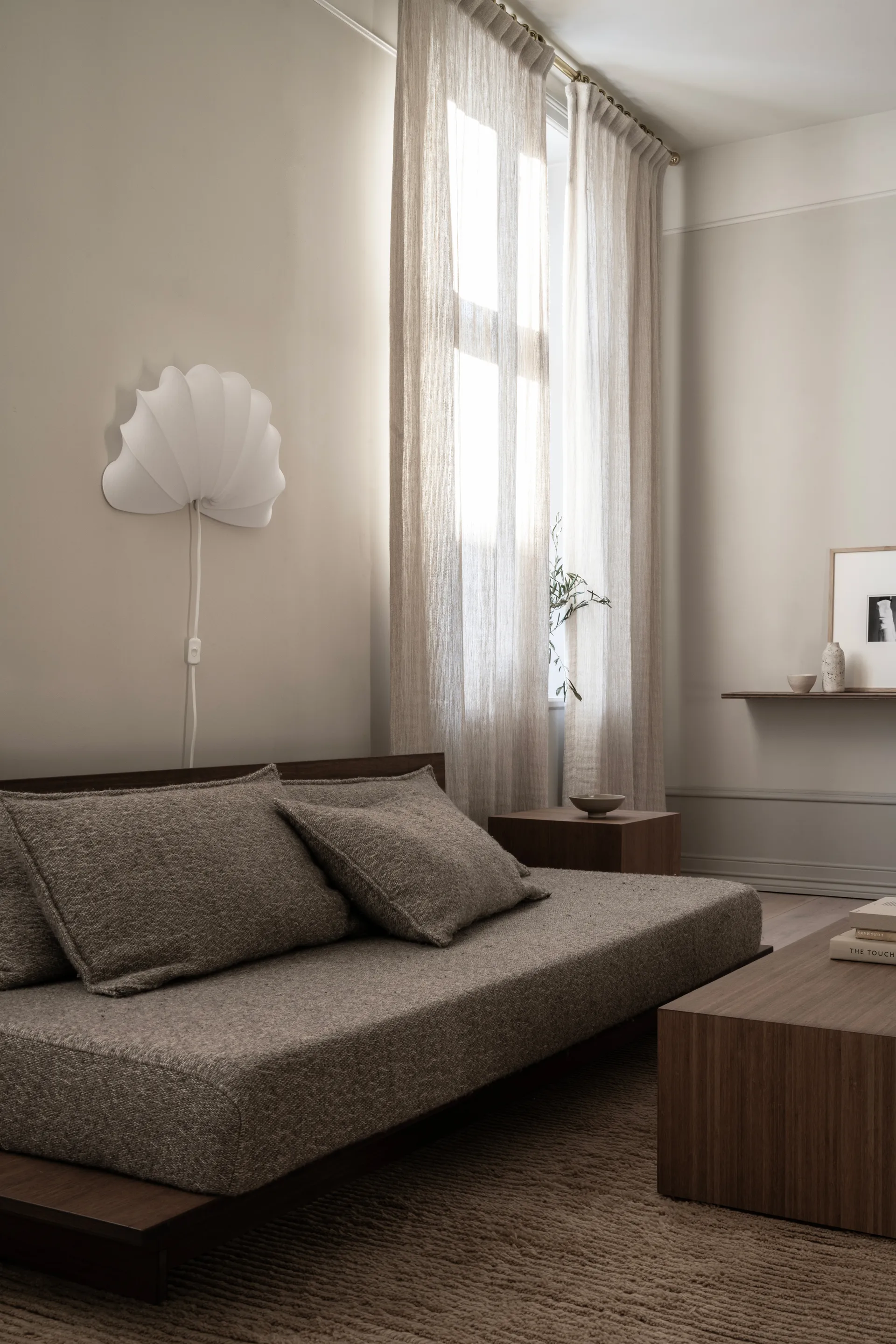 Lámpara de pared Anna L 54 cm, White cotton Watt & Veke