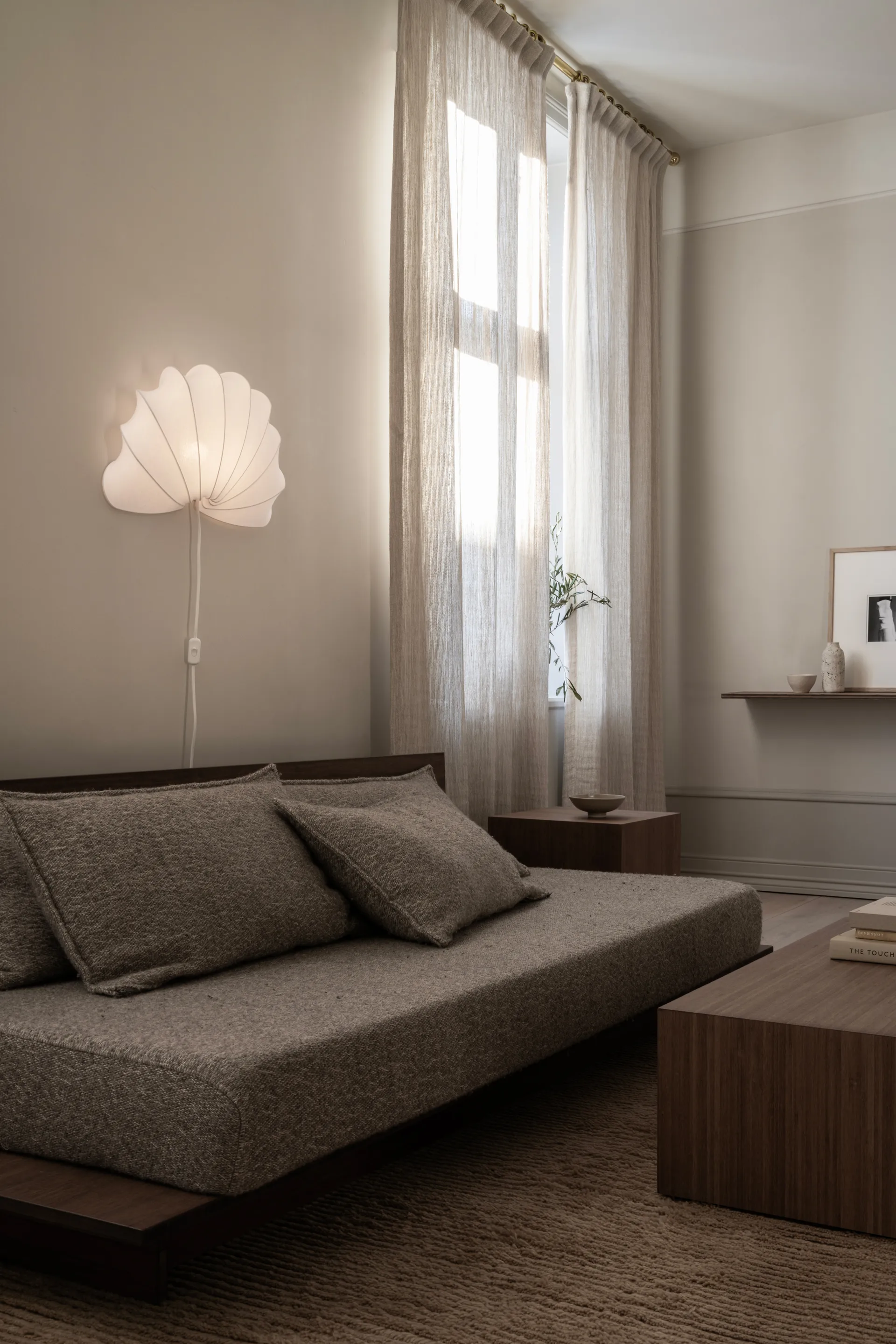 Lámpara de pared Anna L 54 cm, White cotton Watt & Veke