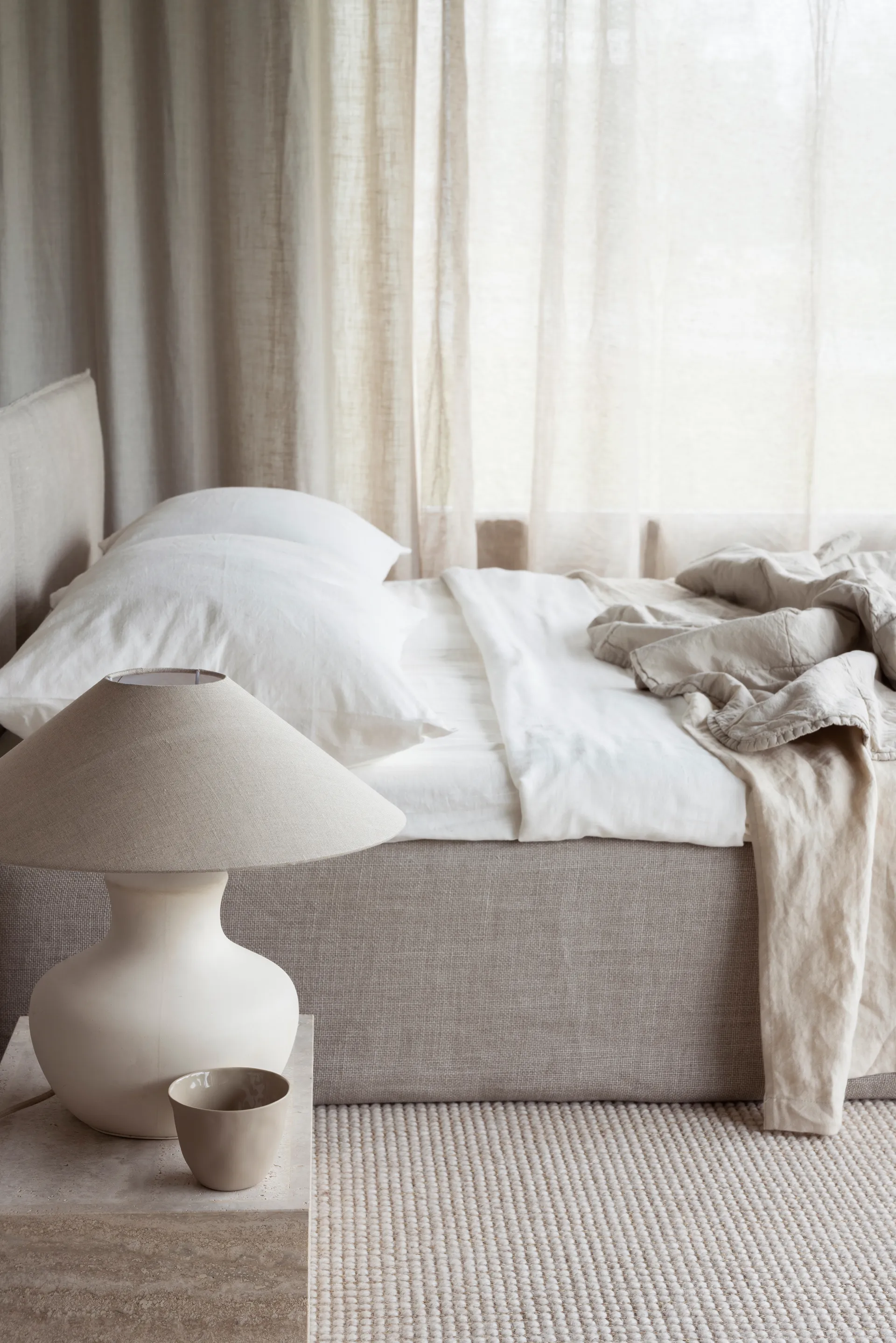 Pantalla de lámpara Basic flat Ø42 cm, Natural Watt & Veke