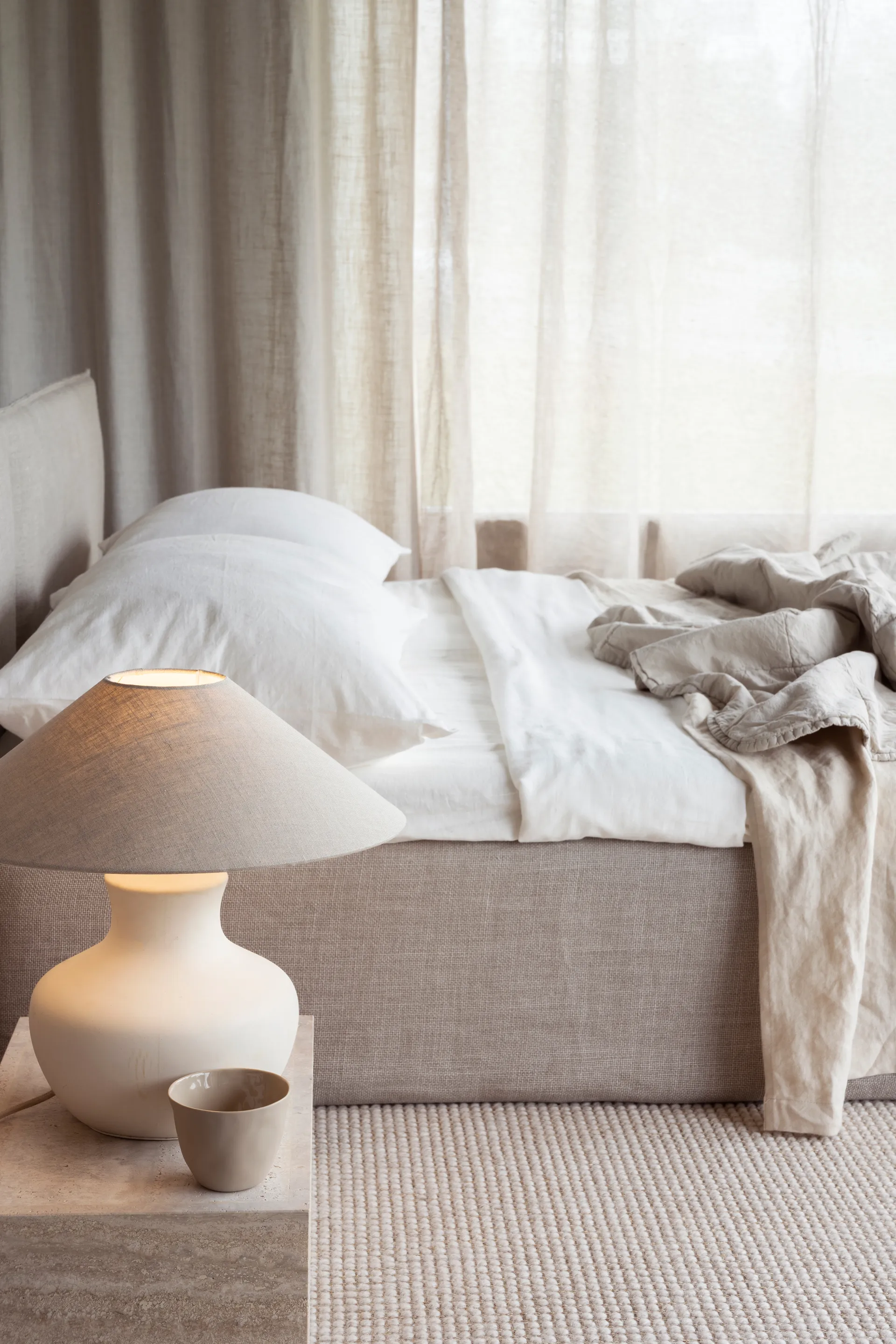 Pantalla de lámpara Basic flat Ø42 cm, Natural Watt & Veke