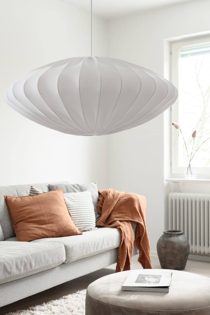 Pantalla de lámpara Ellipse 80 cm algodón, blanco Watt & Veke