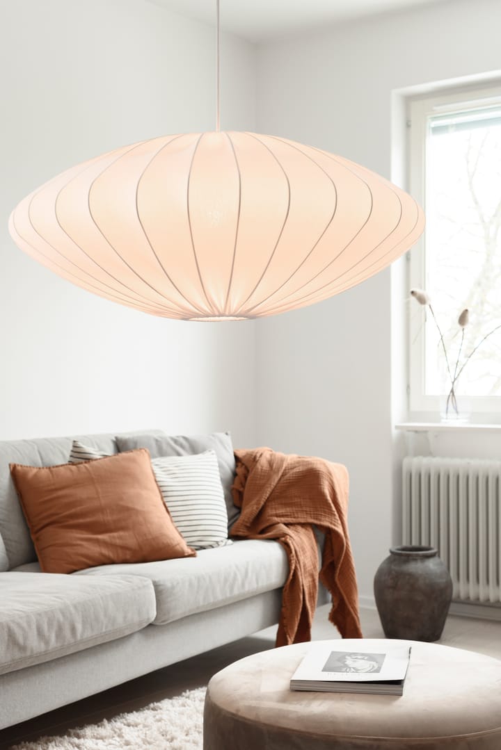 Pantalla de lámpara Ellipse 80 cm algodón - blanco - Watt & Veke