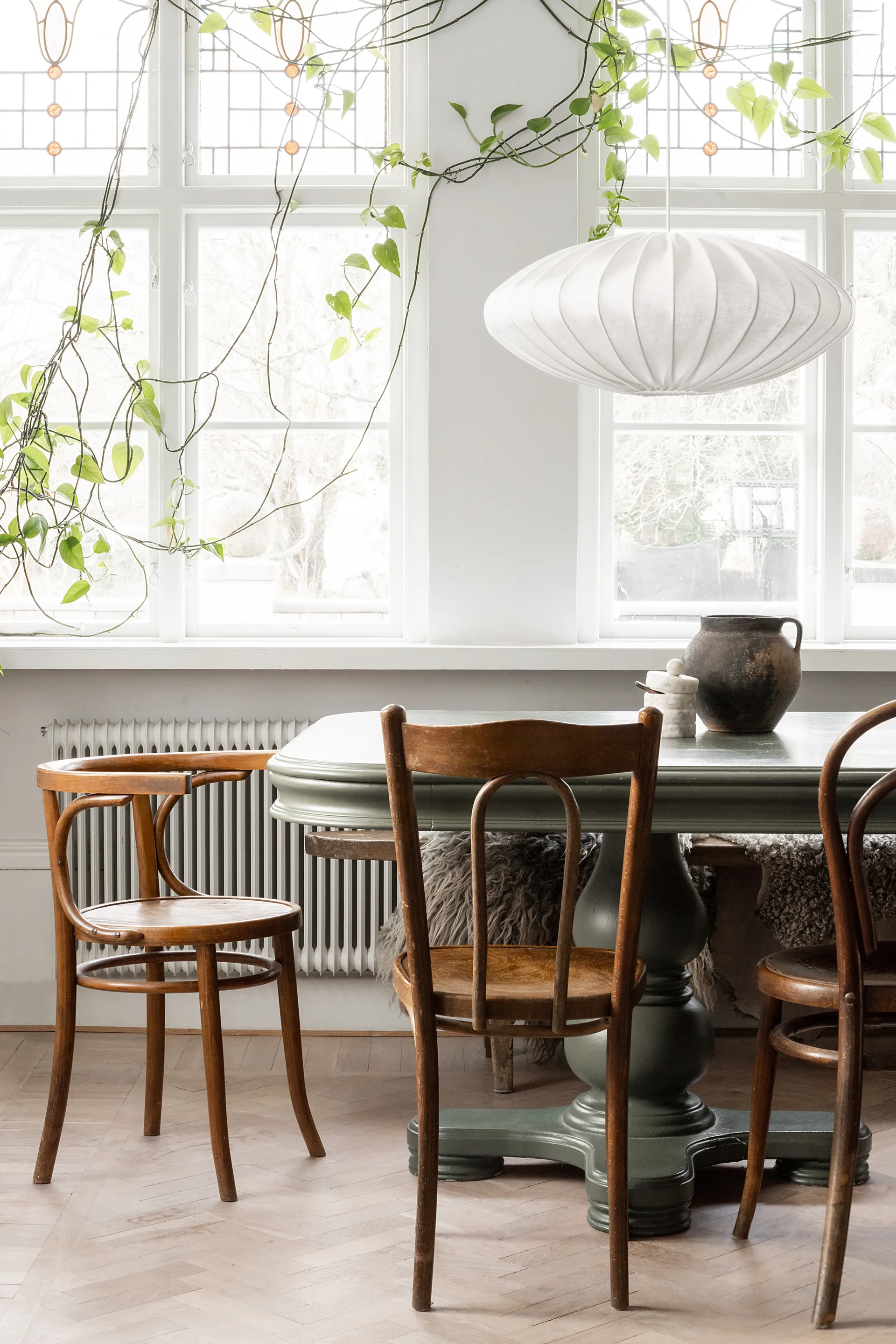 Pantalla de lámpara Ellipse P65 cm lino, blanco Watt & Veke