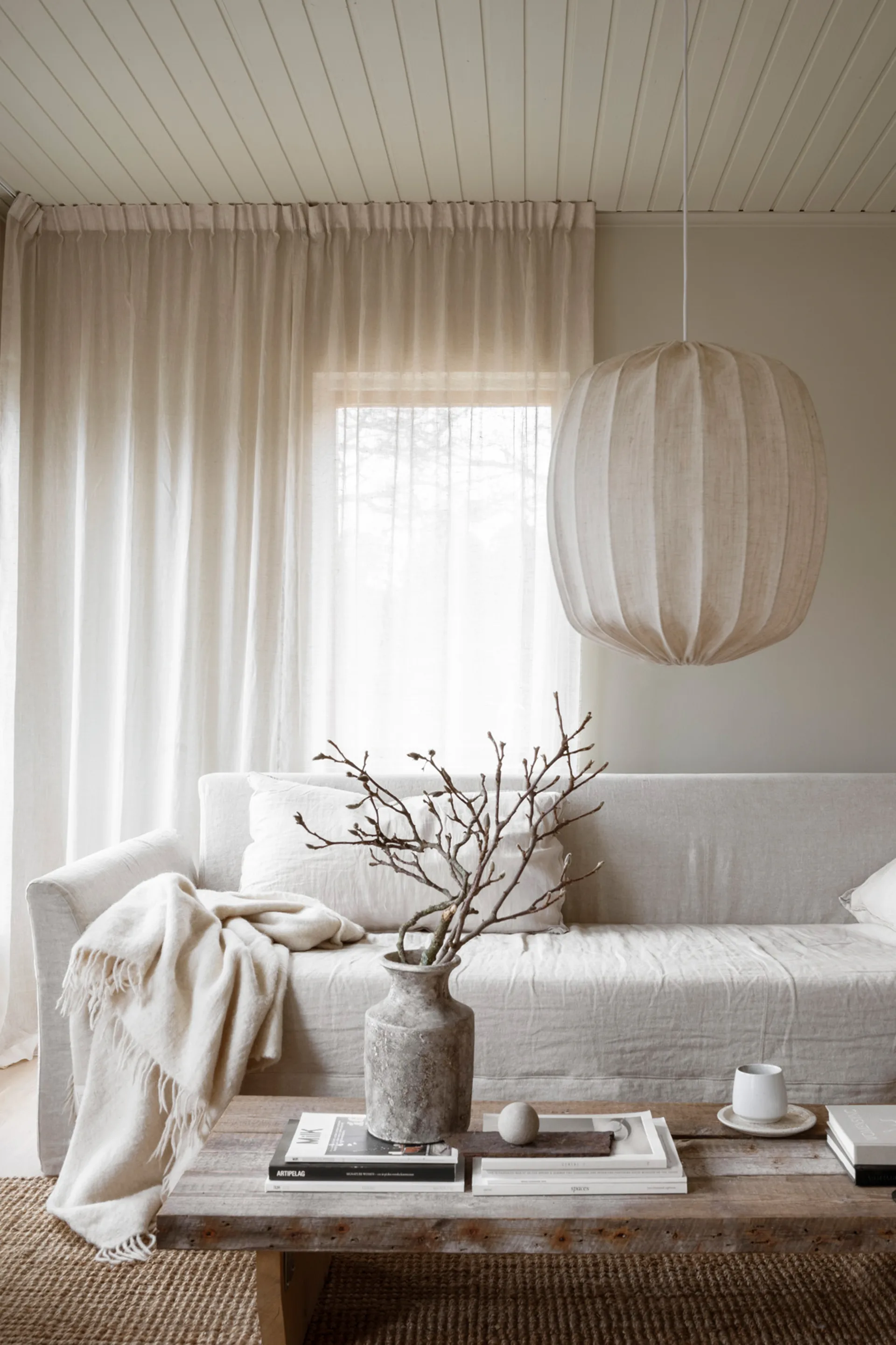 Pantalla de lámpara Prisma Ø45 cm lino, Natural Watt & Veke