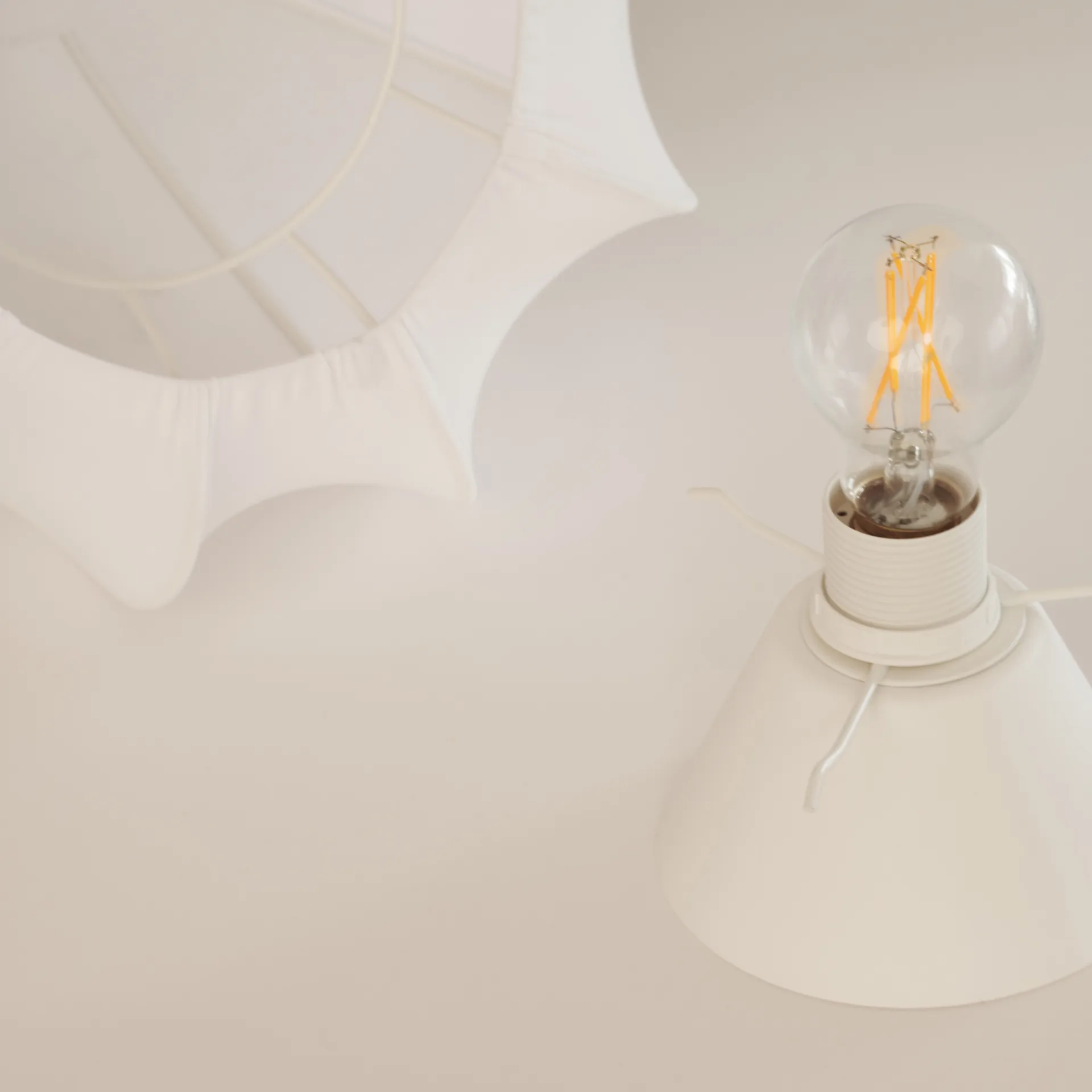 Plafón mini Anna Ø30 cm, White cotton Watt & Veke