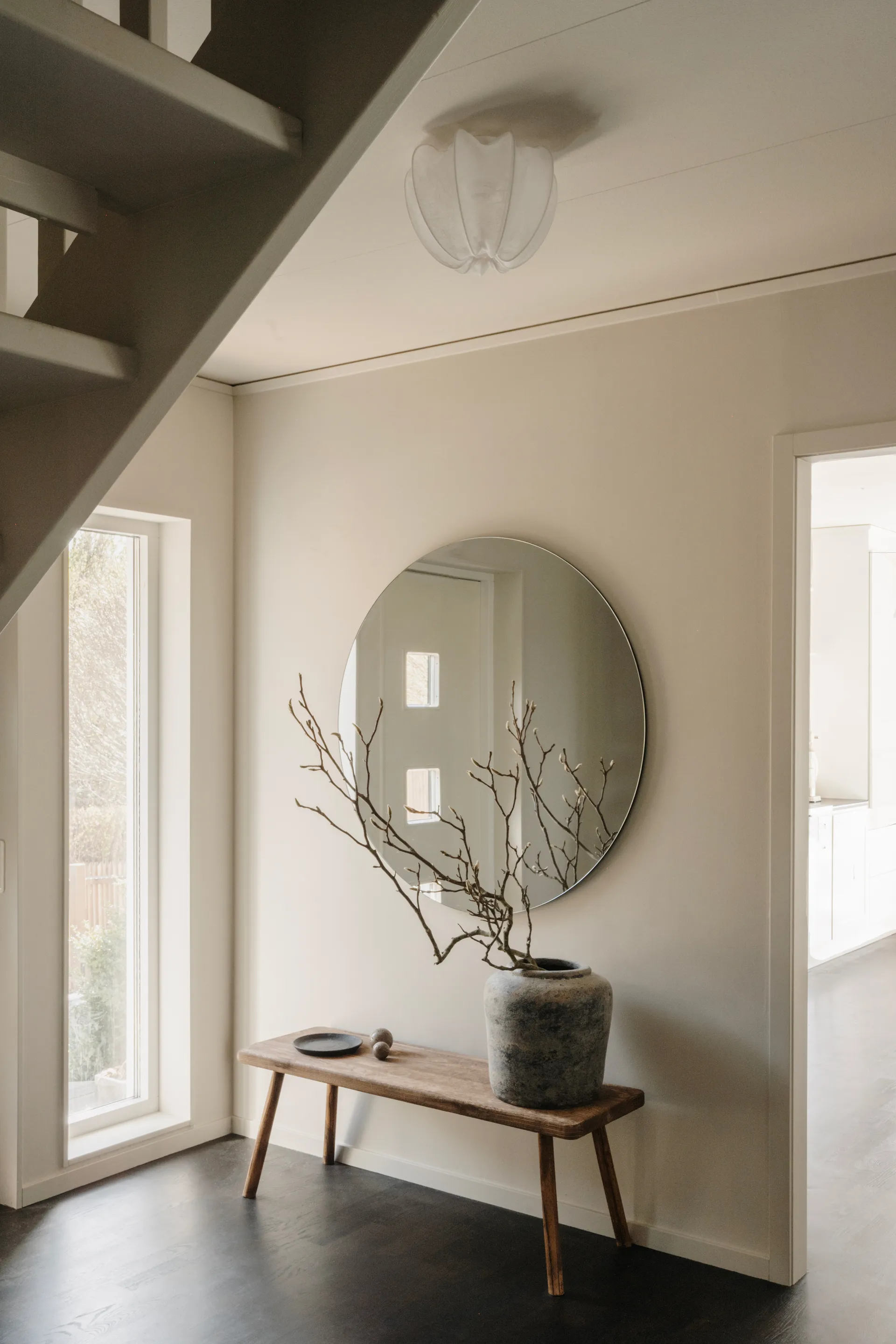 Plafón mini Anna Ø30 cm, White linen Watt & Veke