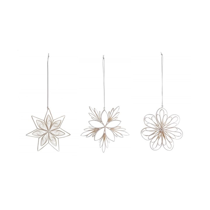 Set de 3 colgantes navideños Star mezcla - Blanco - Watt & Veke
