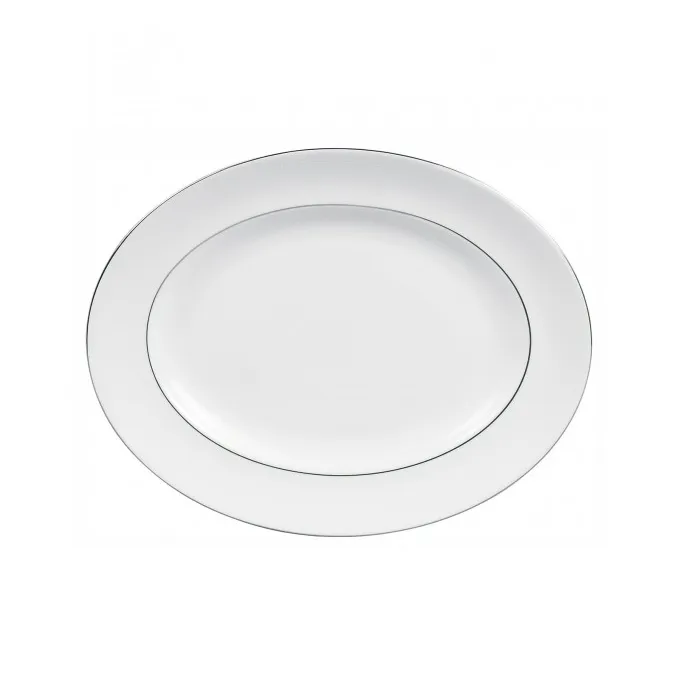 Fuente de servir ovalada Vera Wang Blanc Sur Blanc, 35 cm Wedgwood