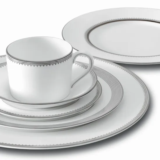 Plato con canto gris Vera Wang Grosgrain, Ø 20 cm Wedgwood