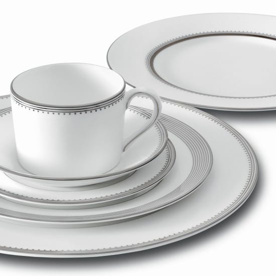 Plato con canto gris Vera Wang Grosgrain - Ø 20 cm - Wedgwood