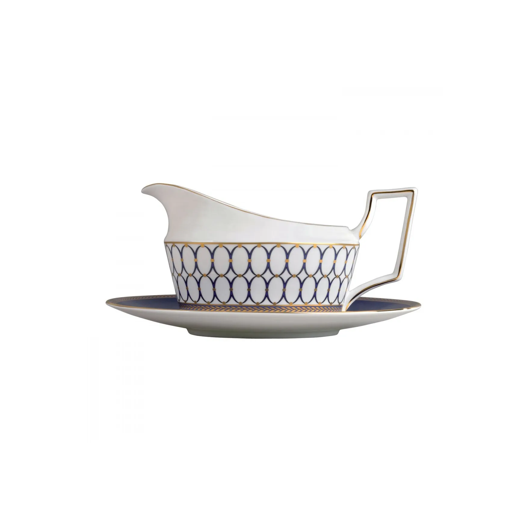 Plato para jarra para salsa Renaissance Gold, azul Wedgwood