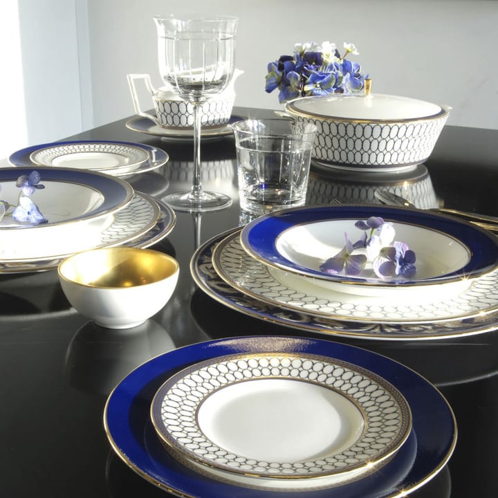Plato para jarra para salsa Renaissance Gold, azul Wedgwood