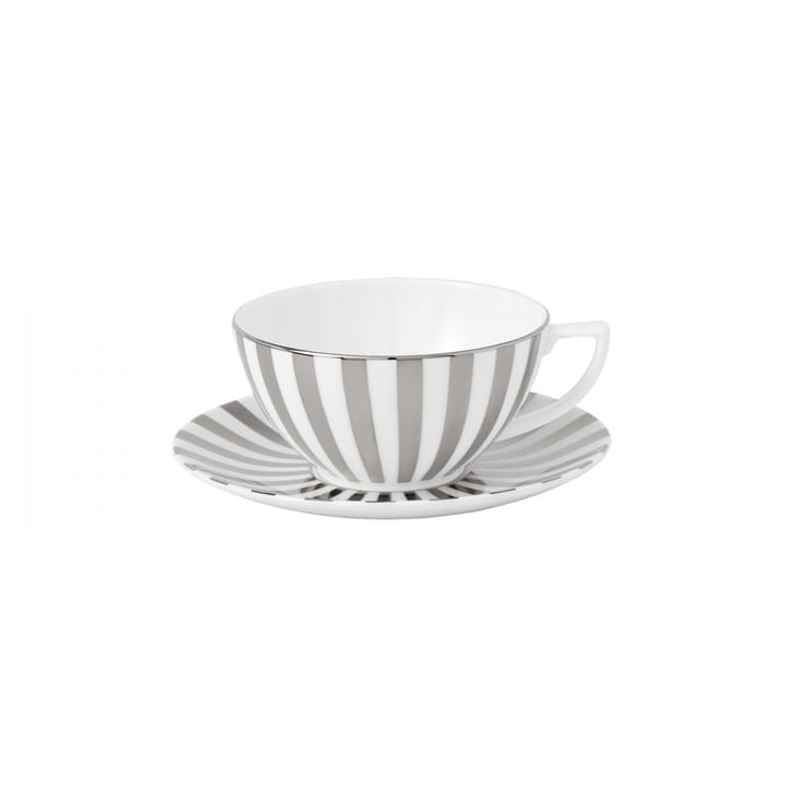 Plato para taza de té Platinum con rayas - grande - Wedgwood