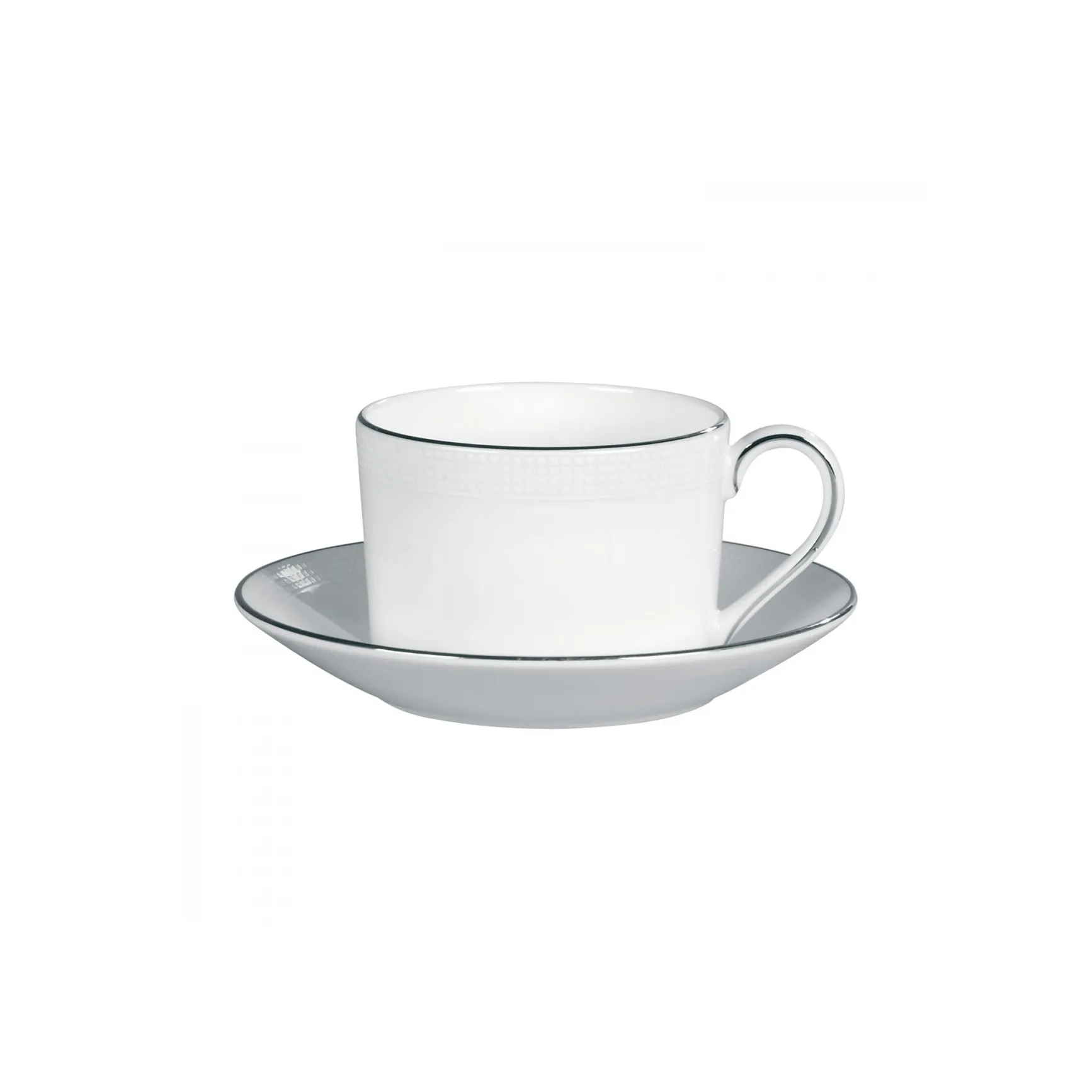 Plato para taza de té Vera Wang Blanc Sur Blanc, blanco Wedgwood