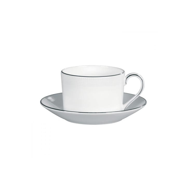 Plato para taza de té Vera Wang Blanc Sur Blanc, blanco Wedgwood