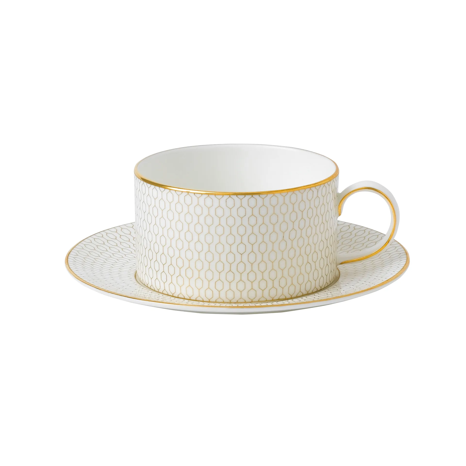 Taza de té y platillo Arris, blanco Wedgwood