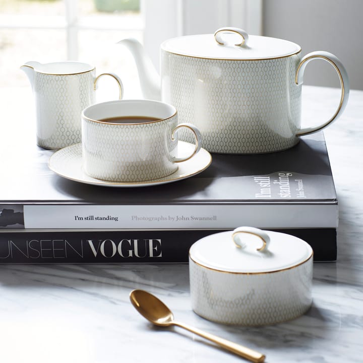 Taza de té y platillo Arris, blanco Wedgwood