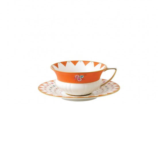 Taza de té y platillo Wonderlust - peony diamond - Wedgwood