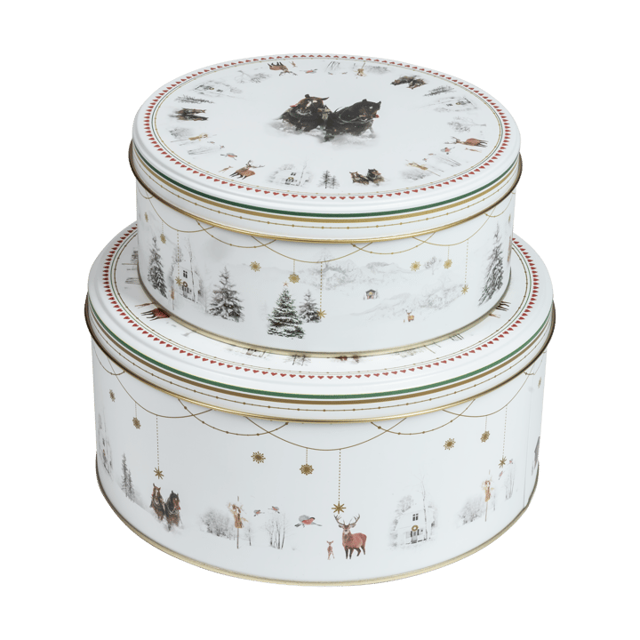 Bote de galletas Julemorgen Story 2 piezas - Blanco-multi - Wik & Walsøe