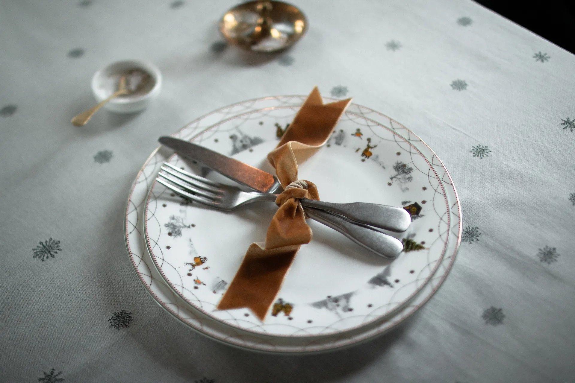 Mantel Julemorgen, Blanco-verde, 140x300 cm Wik & Walsøe