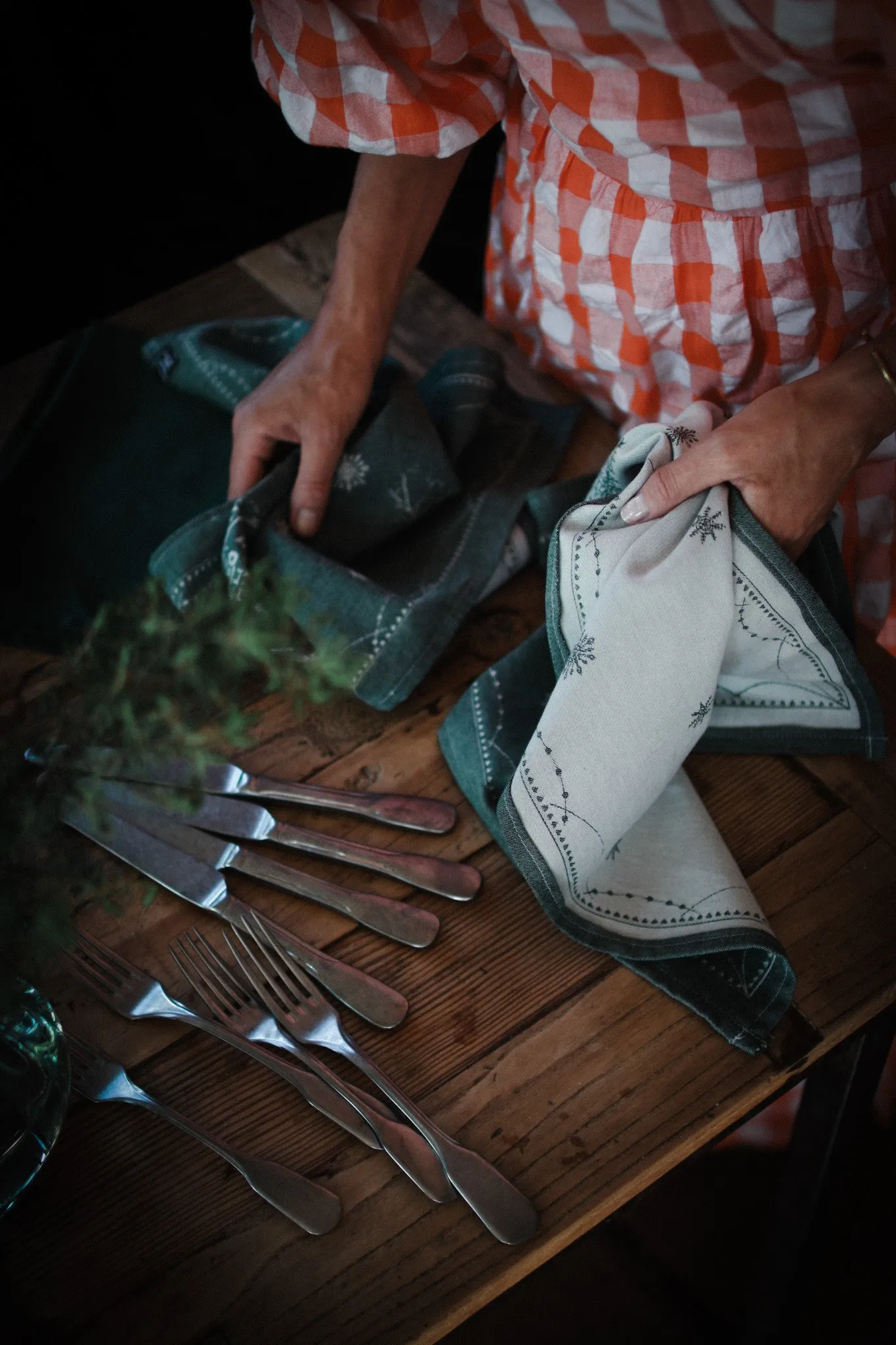 Paño de cocina Julemorgen 50x70 cm, Blanco-verde Wik & Walsøe