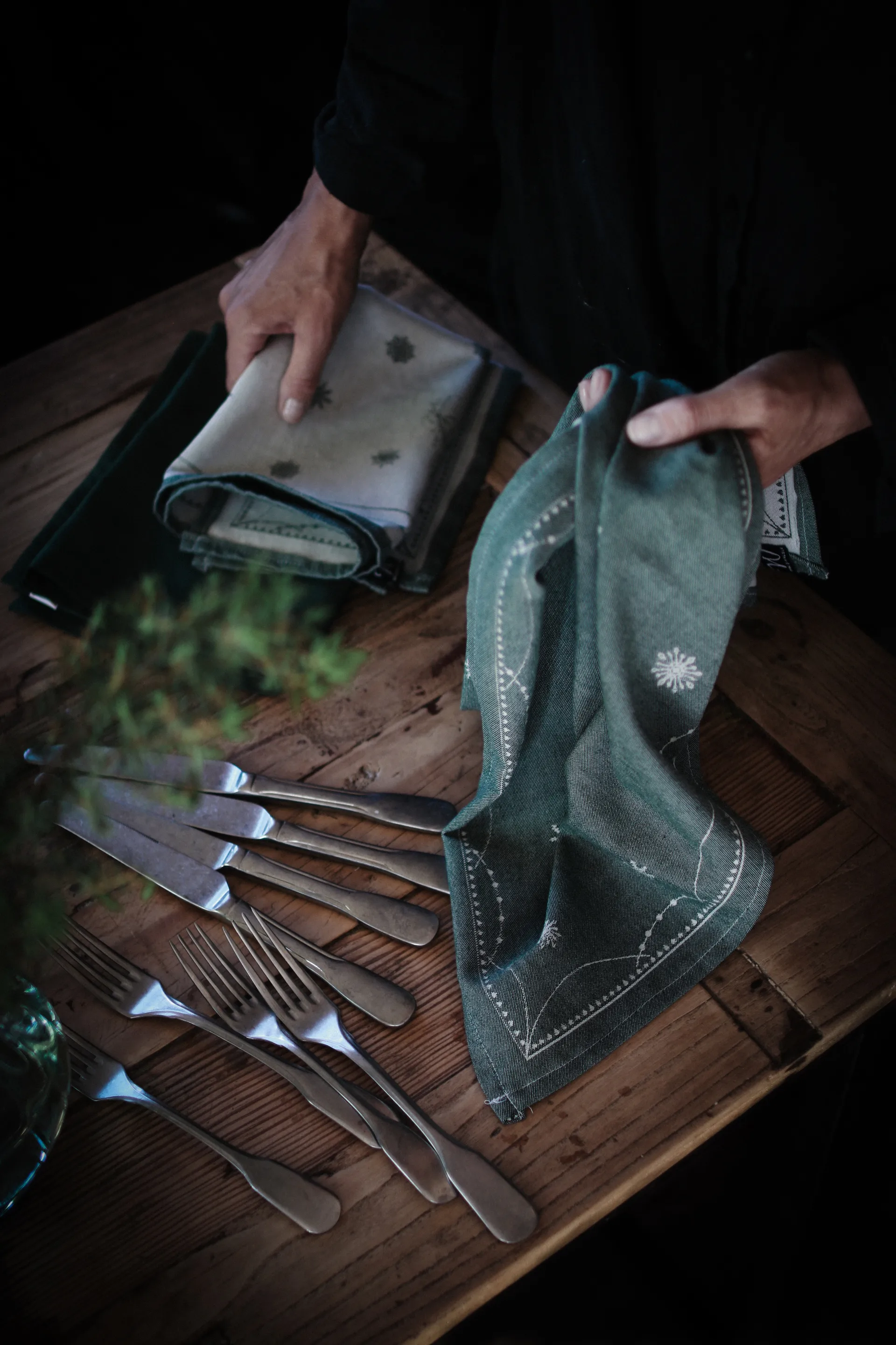 Paño de cocina Julemorgen 50x70 cm, Blanco-verde Wik & Walsøe