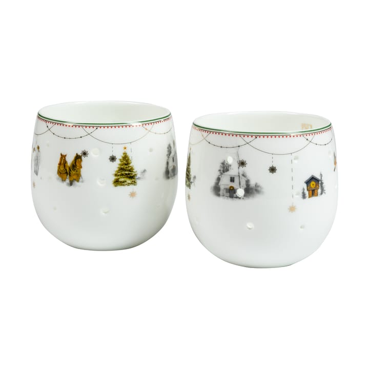Portavelas Julemorgen Story  2-pack - Blanco - Wik & Walsøe