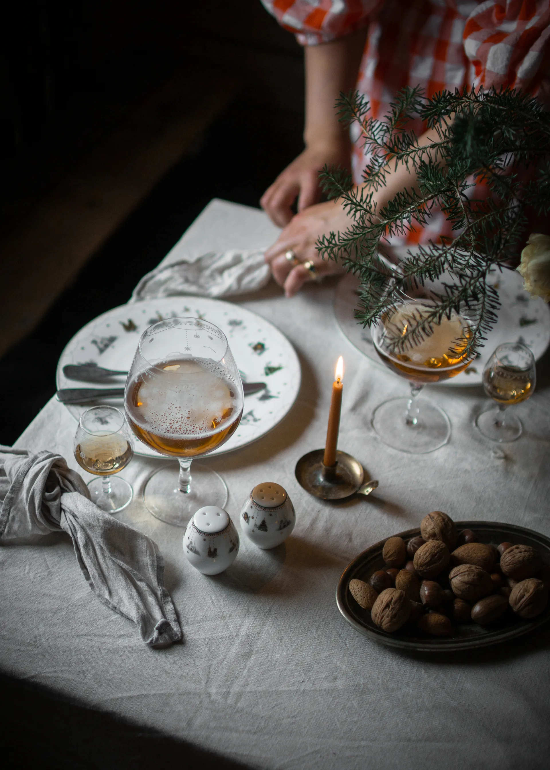 Salero y pimentero Julemorgen Story 2 piezas, Blanco Wik & Walsøe