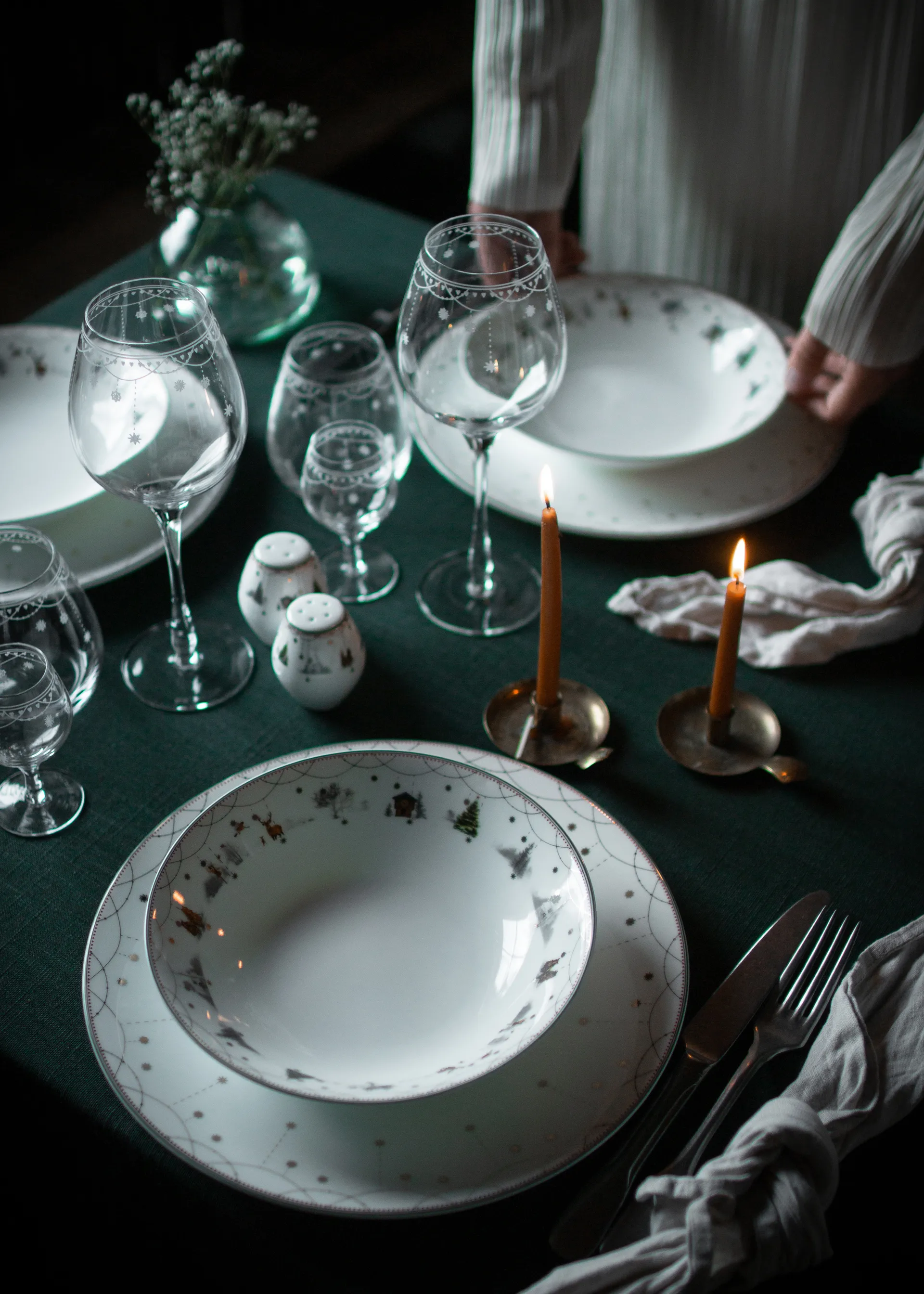 Salero y pimentero Julemorgen Story 2 piezas, Blanco Wik & Walsøe