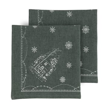 Servilletas de tela Julemorgen 45x45 cm, 2-pack - Blanco-verde - Wik & Walsøe
