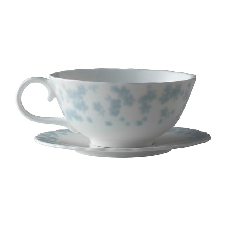 Taza de té y plato Slåpeblom 30 cl - Azul - Wik & Walsøe