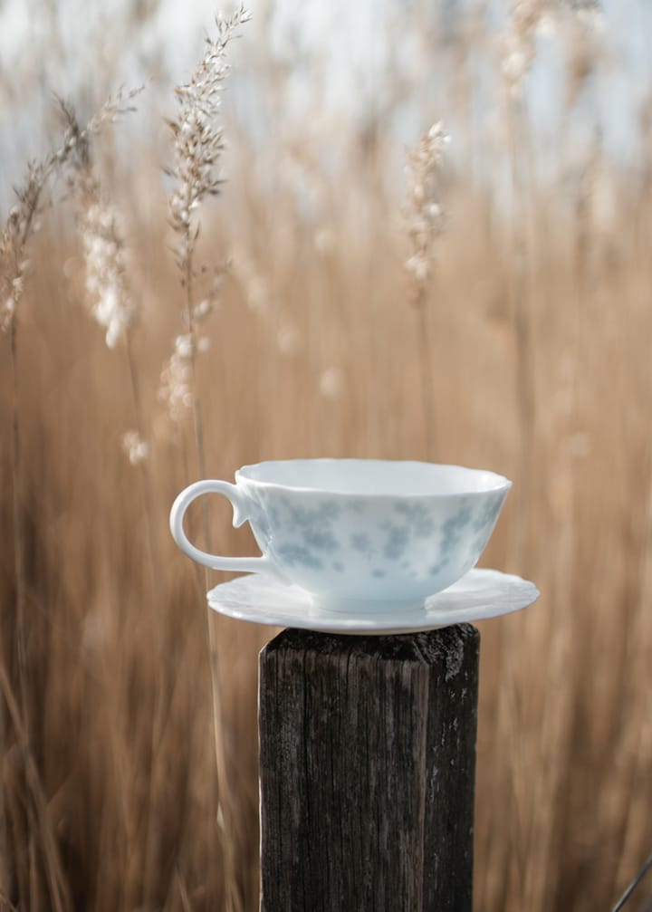 Taza de té y plato Slåpeblom 30 cl, Azul Wik & Walsøe