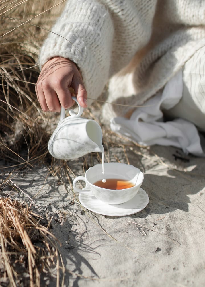 Taza de té y plato Slåpeblom 30 cl, gris Wik & Walsøe