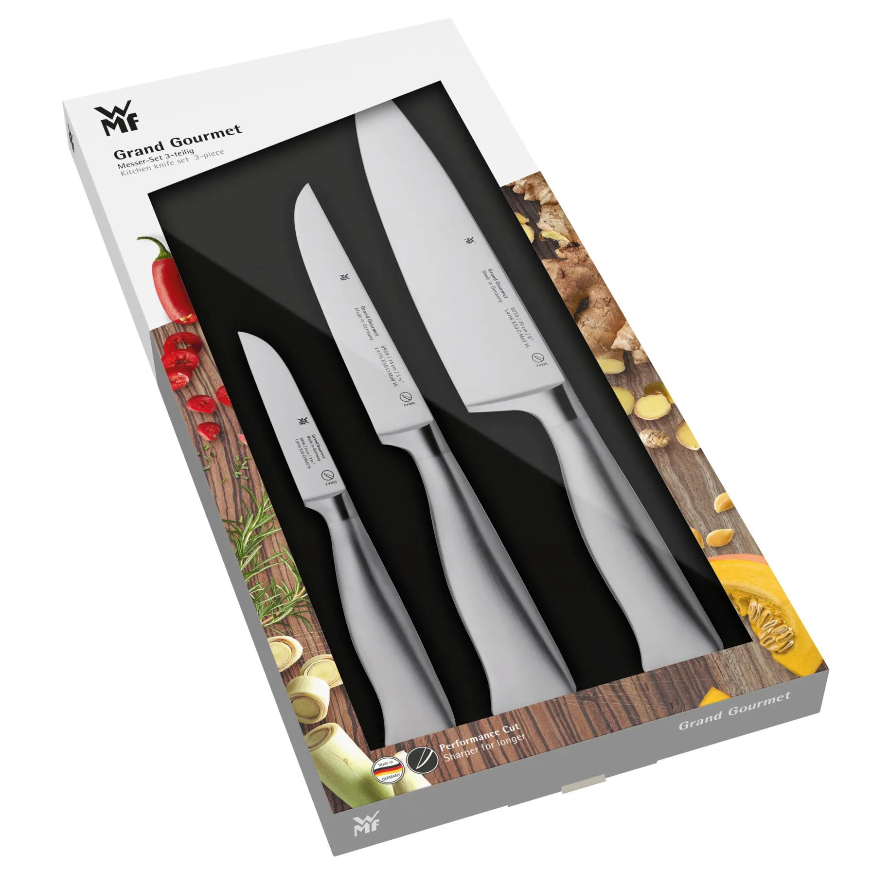 Set de 3 cuchillos Grand Gourmet, acero inoxidable WMF