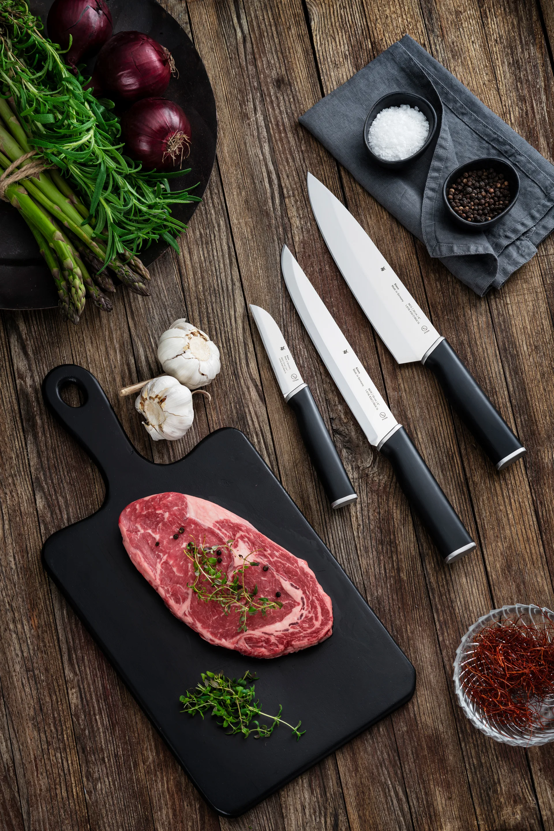 Set de 3 cuchillos Kineo cromargan, acero inoxidable WMF