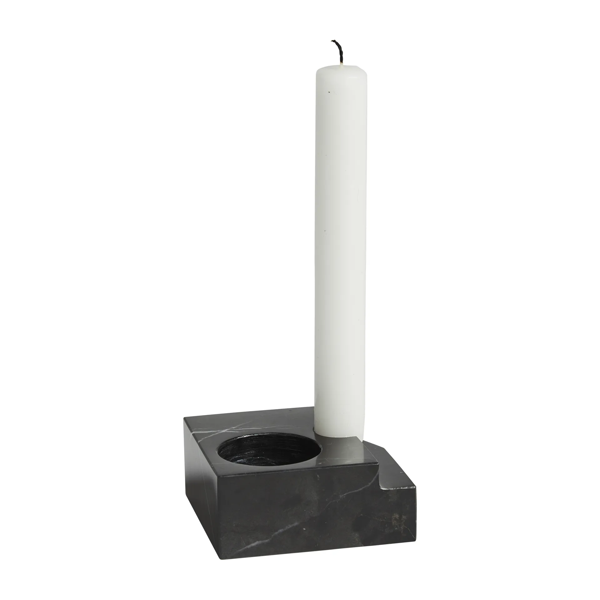 3 Soporte para velas Jeu de dés mármol, negro Woud