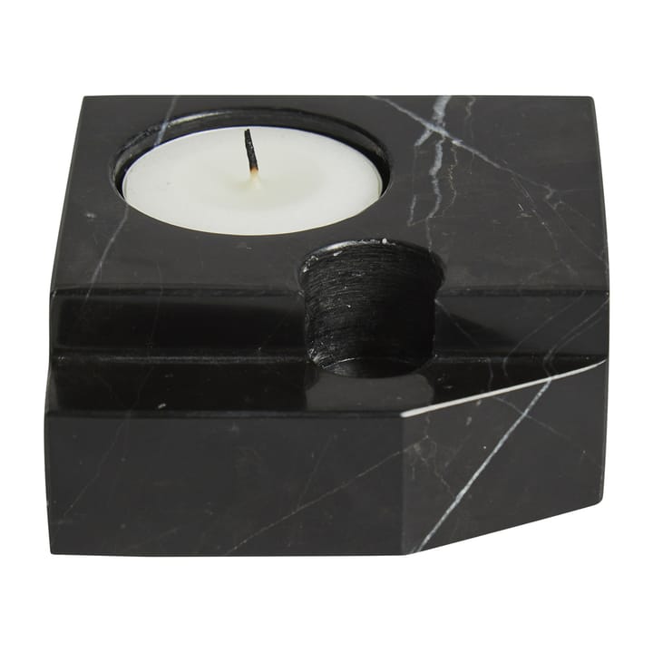 3 Soporte para velas Jeu de dés mármol, negro Woud